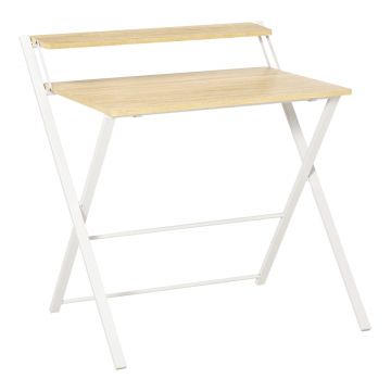 Birou pliabil cu raft HOMCOM, din PAL, 81.5x70x84cm | Aosom RO