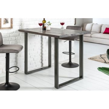 Masa de bar din Lemn de mango Maro inchis si Metal Negru L120xH105cm Iron Craft