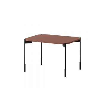 Masa de cafea din MDF si metal, Sonatia Rectangle 60 Burgundy / Negru, L60xl45xH40 cm