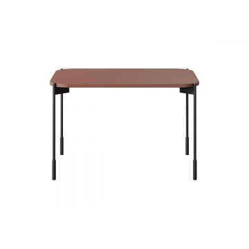 Masa de cafea din pal, MDF si metal, Sonatia Rectangle 70 Burgundy / Negru, L70xl50xH45 cm