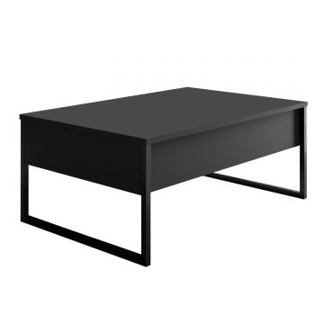 Masa de cafea din pal si metal, Luxe Antracit / Negru, L90xl60xH40 cm