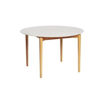 Masă dining Woodman Barbara, ø 115 cm, alb
