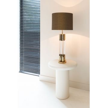 Masuta de colt Rotunda din MDF Alb D55xH60cm Bloomstone Richmond Interiors
