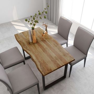 vidaXL Masă de bucătărie, 140 x 70 x 76 cm, lemn masiv de acacia