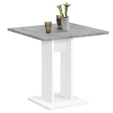 FMD Masă de bucătărie gri beton și alb 70 cm