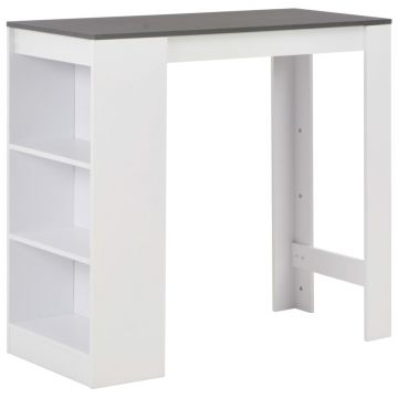 Masă bar cu rafturi alb 110x50x103 cm