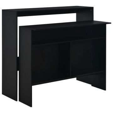 Masă de bar cu 2 blaturi negru 130x40x120 cm