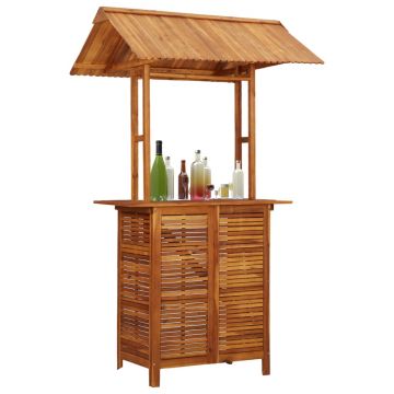 Masă de bar exterior cu acoperiș 122x106x217 cm lemn acacia