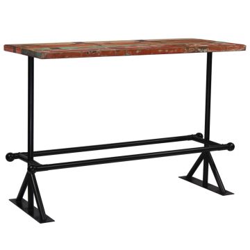 Masă de bar lemn masiv reciclat multicolor 150 x 70 x 107 cm