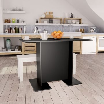 Masă de bucătărie negru 110 x 60 x 75 cm PAL