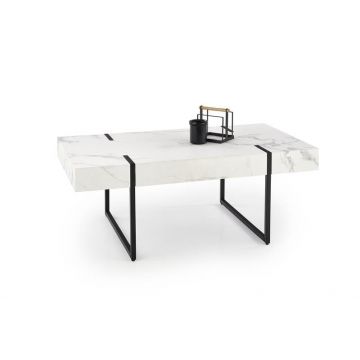 Masa de cafea Blanca marmura alba/negru – L110 x l60 x h43 cm