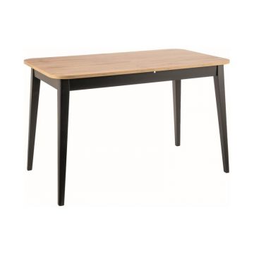 Masa extensibila Gusto stejar wotan/negru - L120-160 cm