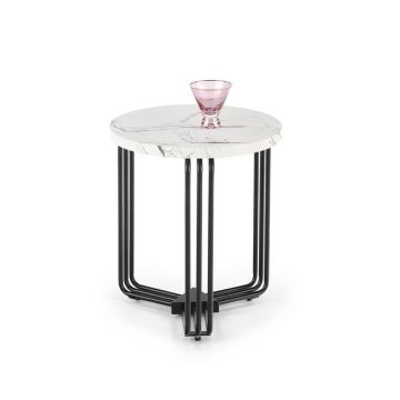 Masuta cafea Antica S marble alba – H45 cm