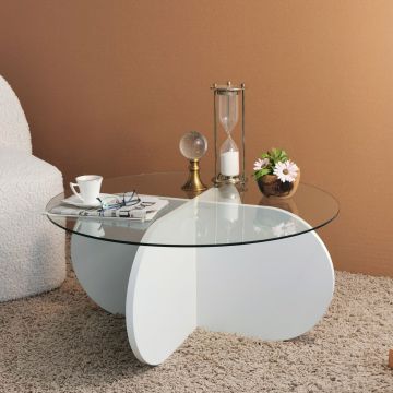 Masuta de cafea Bubble - White, Alb, 75x35x75 cm