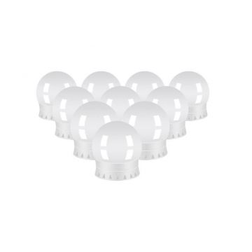 Becuri LED pentru oglinda, masa de toaleta, machiaj, cu panou control, 30 moduri iluminare, USB, set 10 buc,Malatec