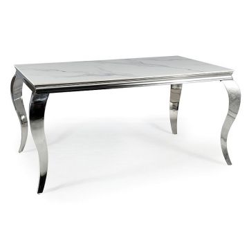Masa Ceramica Calacatta Prince alb/crom - l90 x L150 x h75 cm