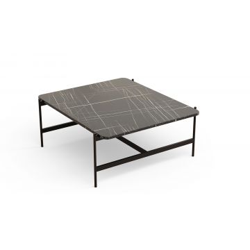 Masa de cafea din pal si metal, Noto Negru, L93xl82xH42 cm