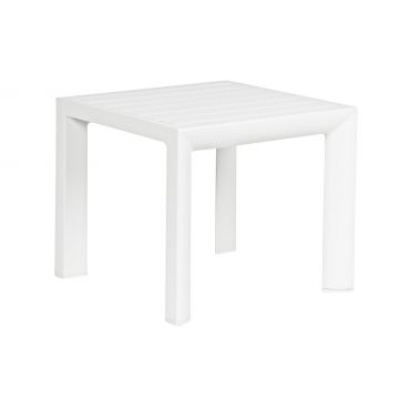 Masa de cafea pentru gradina / terasa, din aluminiu, Cruise Alb, L40xl40xH35 cm