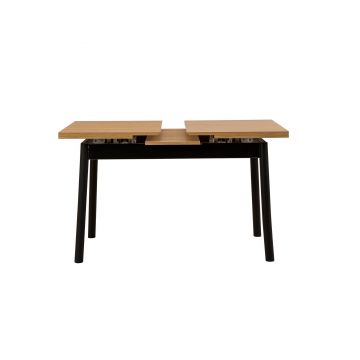 Masa de sufragerie extensibila Oliver Open - Karina Extendable Dining Table 2, Negru, 75x75x153 cm