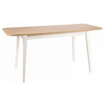 Masa extensibila Gusto stejar wotan/alb mat - L120-160 cm