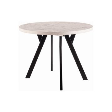 Masa extensibila Medan marmura/negru - L100-168 cm