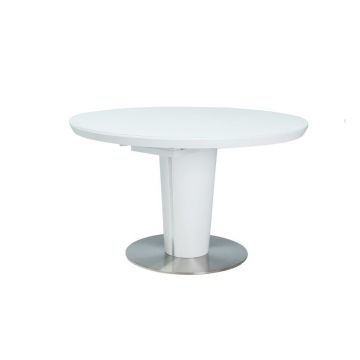 Masa extensibila Orbit alb mat - L120-160 x l120 x h76 cm