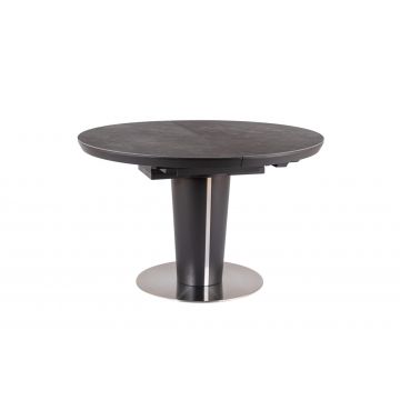 Masa Extensibila Orbit Ceramic Marmura Gri / Antracit Negru – Ø120/160x76h