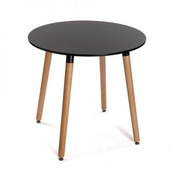 Masa Mayra, Versa, 80 x 80 x 75 cm, MDF/lemn, negru