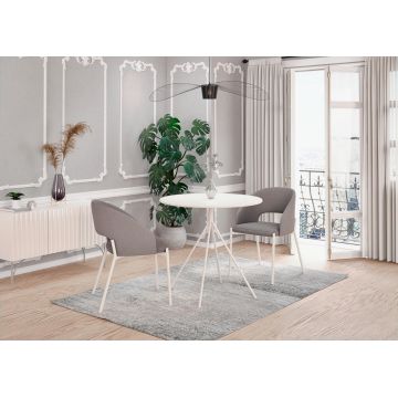 Masa rotunda Fondi alb – ø80 / h75 cm