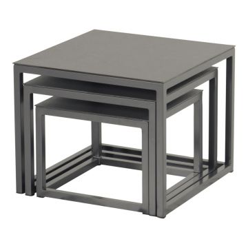 Măsuțe de cafea pentru grădină 3 buc. din aluminiu 57x57 cm Biarritz – Hartman