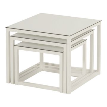 Măsuțe de cafea pentru grădină 3 buc. din aluminiu 57x57 cm Biarritz – Hartman