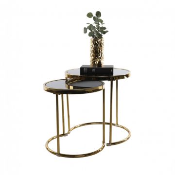 Set 2 masute de cafea MORINO gold/negru