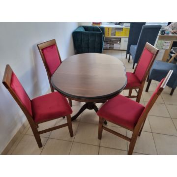 Set Color Red 1 , Masa 90/90-120 cm + 4 scaune