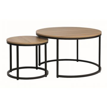 Set mese de cafea Dion - Stejar/Negru mat