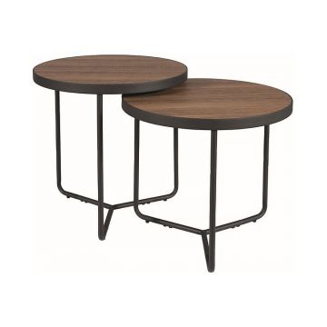 Set mese de cafea Penelope – nuc/negru