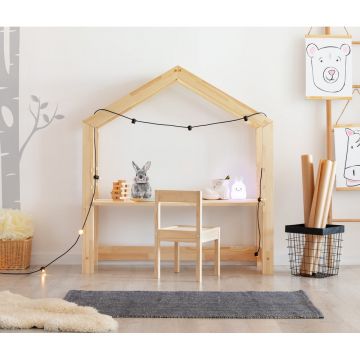 Birou tip căsuță din lemn de pin pentru copii Adeko Bran, 40 x 111 cm