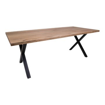 Masă dining din lemn de stejar House Nordic Montpellier Smoked Oiled Oak, 200 x 95 cm