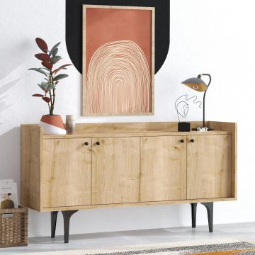 Consola Copenhag cu 4 usi, Stejar, 150 x 80 x 40 cm