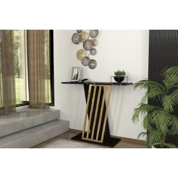 Consola Gravity Negru, Auriu 90x77x30 cm