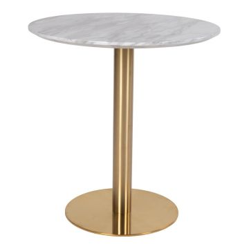 Masă de dining rotundă cu blat cu aspect de marmură ø 70 cm Bolzano – House Nordic