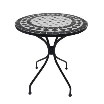 Masa de gradina Soho Rodin Bistro cu mozaic alb/negru