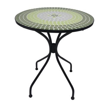 Masa de gradina Soho Rodin Bistro cu mozaic verde/alb