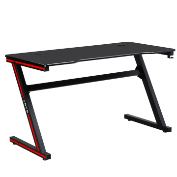 Masa de joc / masa pentru computer, neagra / rosie, MACKENZIE 140cm