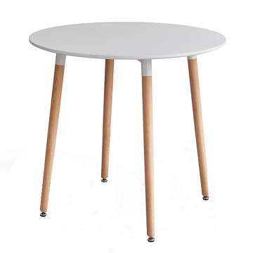 Masa dining, alb/fag, diametru 80 cm, ELCAN