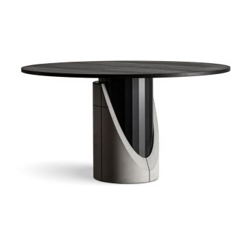 Masă dining cu blat cu aspect de lemn de stejar 140x140 cm Sharp - Lyon Béton