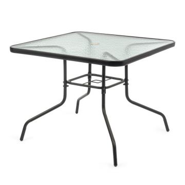 Masa gradina Mirpol Jupiter negru 90x90 cm