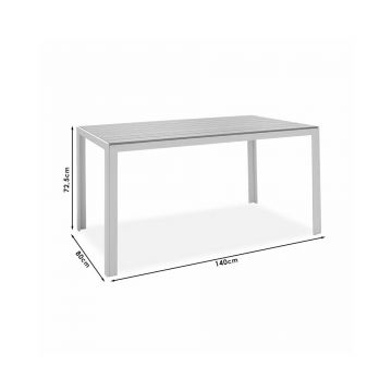 Masa Pakoworld Nares aluminiu negru