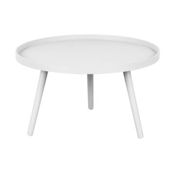 Măsuță de cafea albă rotundă ø 60 cm Mesa – WOOOD