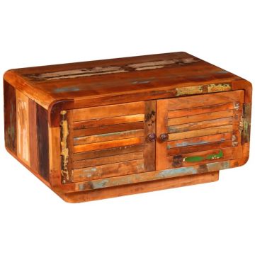 Masuta de cafea, 80 x 50 x 40 cm, lemn masiv reciclat