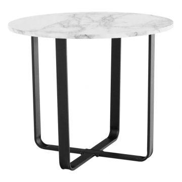 Masuta de cafea, marmura alba / metal negru, SALINO
